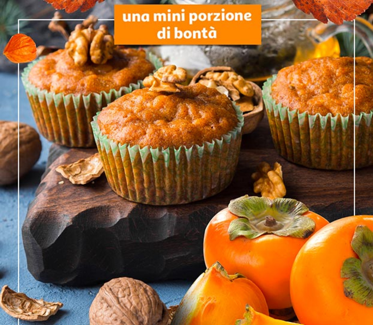 Ricetta  Muffin cachi e noci