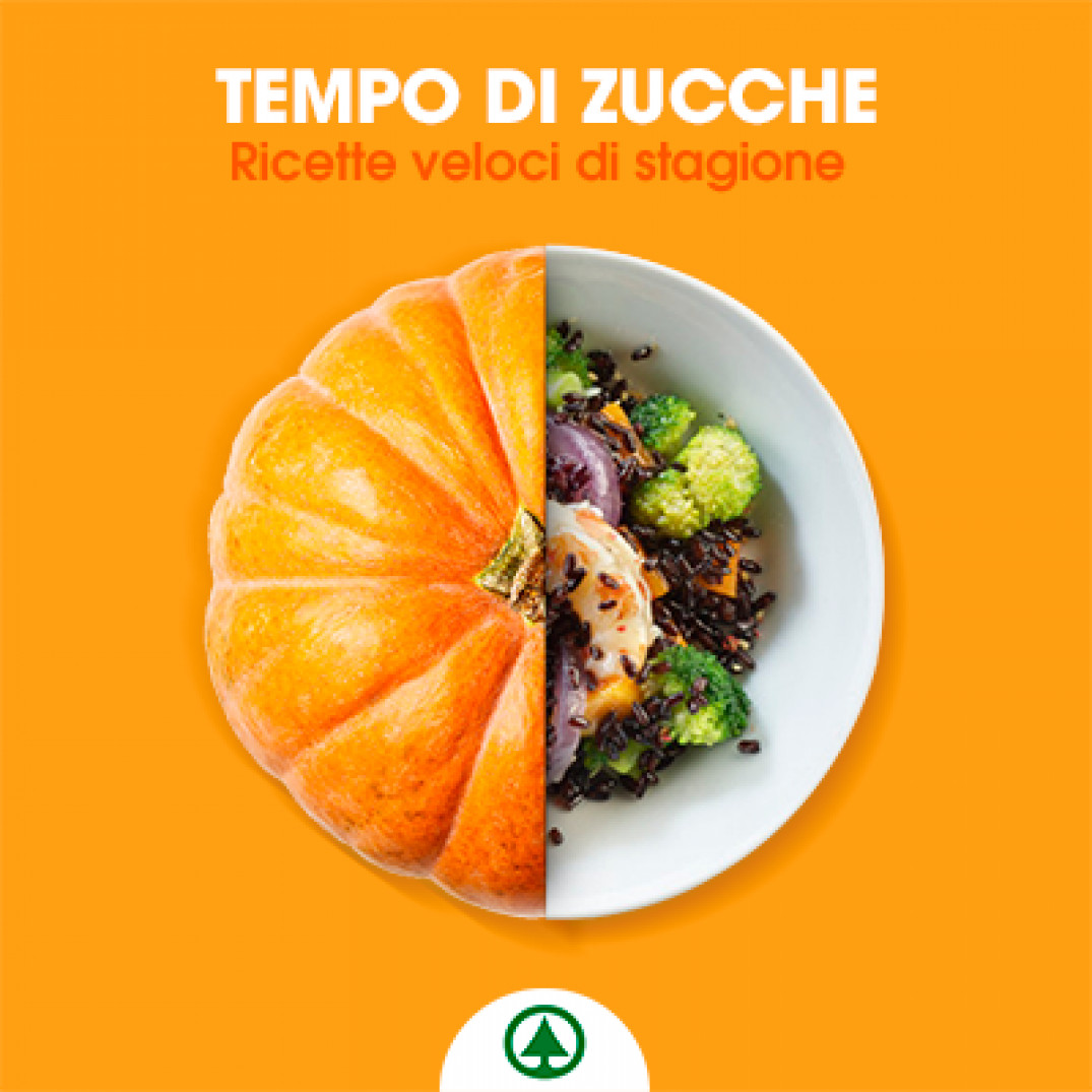 Ricetta  Insalata unica autunnale con riso Venere, gamberoni zenzero e arancia, zucca, broccoli e cipolle